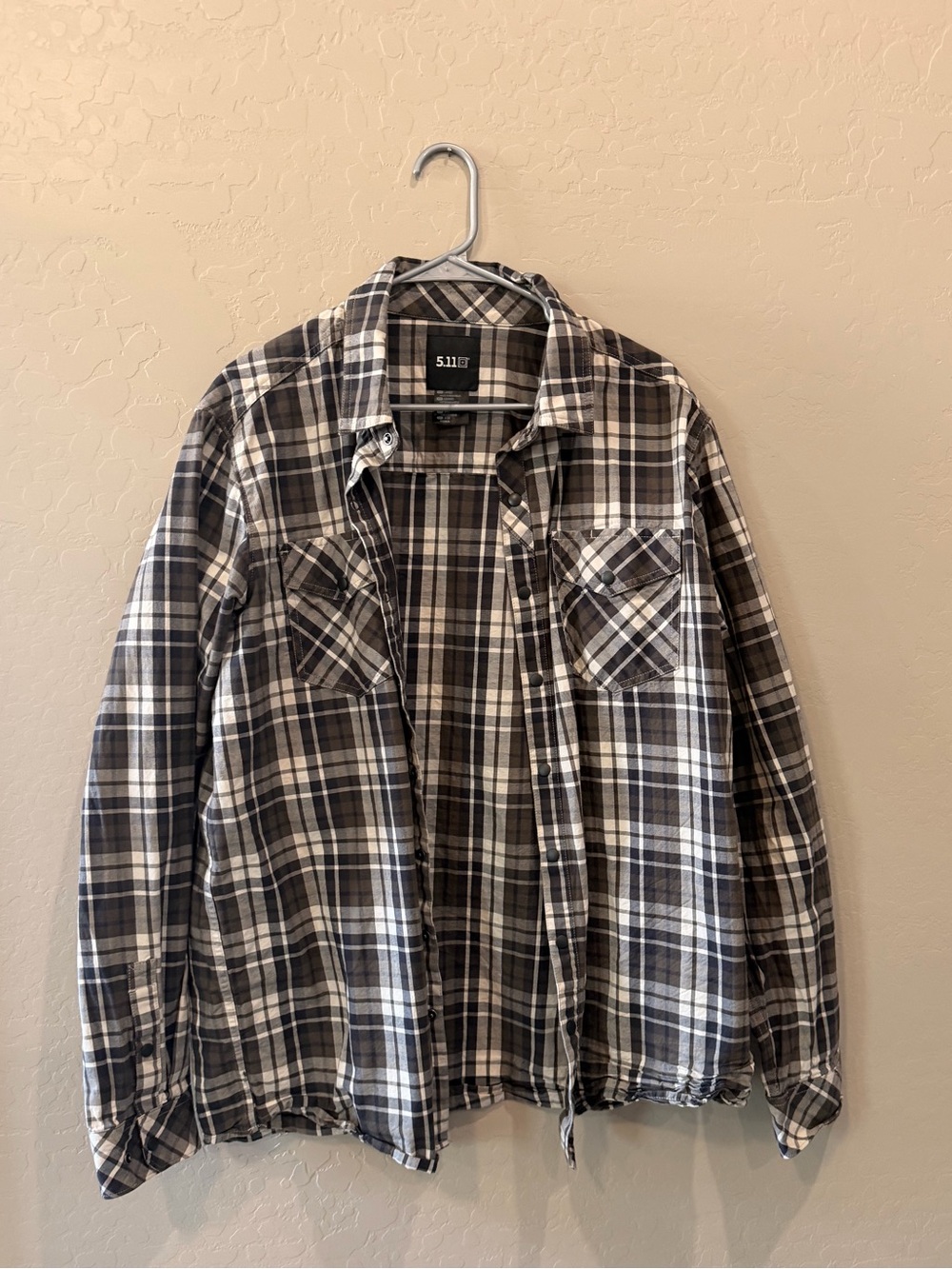 5.11 Tactical Black & White Plaid Lightweight Shirt Jacket